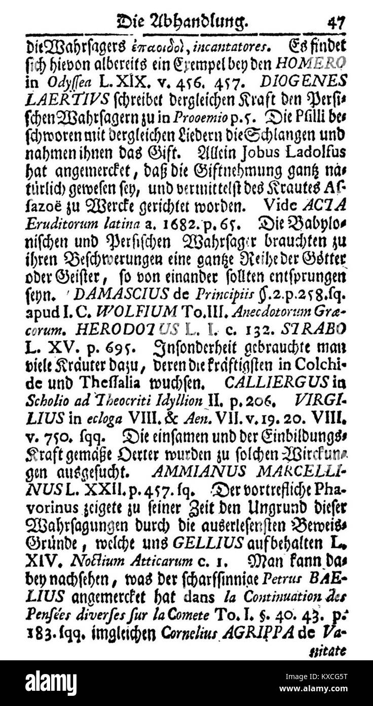 Un primo testo stampato intitolato "pensieri razionali e cristiani sui vampiri", che riflette discussioni teologiche e filosofiche sulle credenze soprannaturali nell'Europa del XVIII secolo. Foto Stock