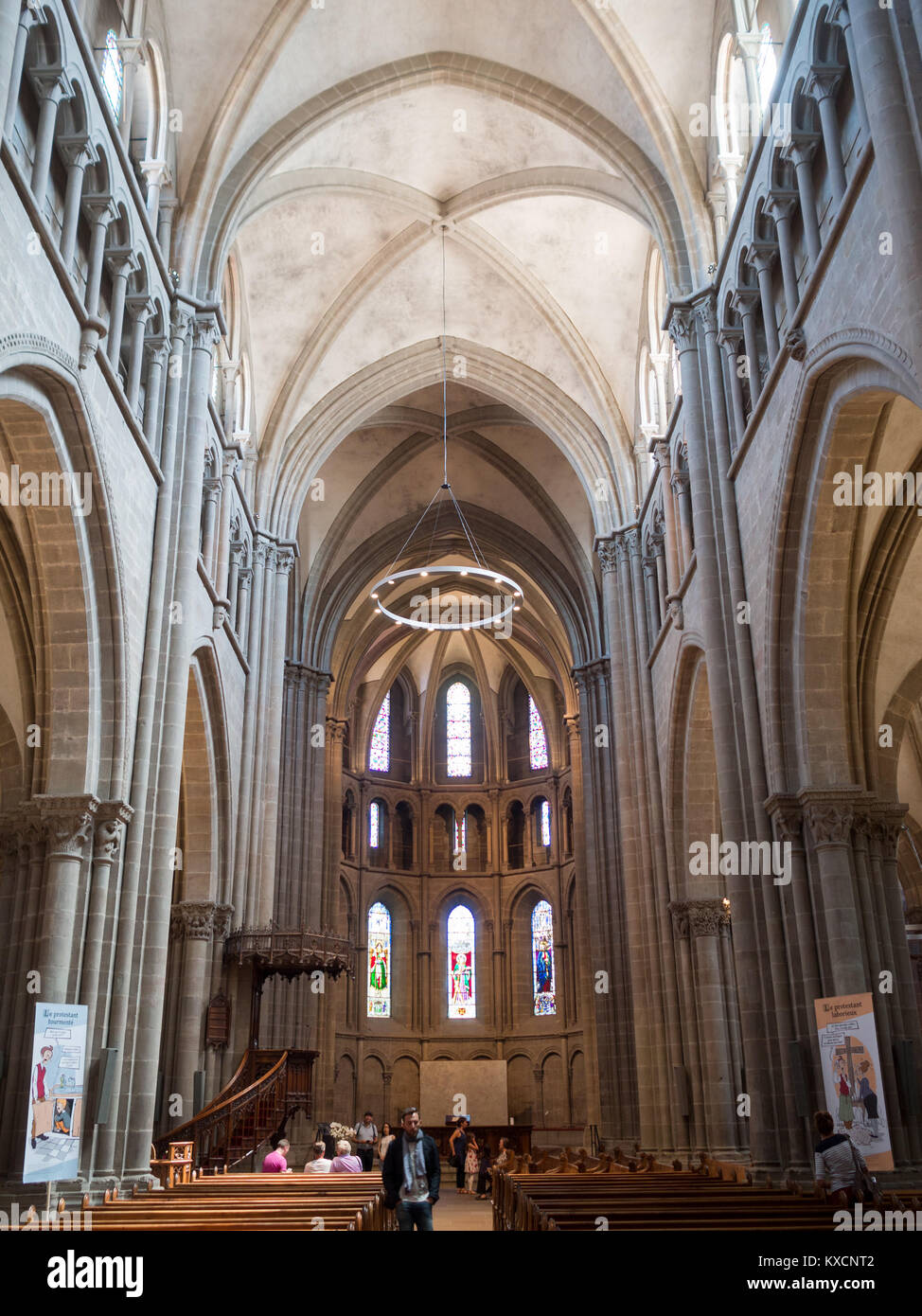 Navata principale di Ginevra e la Basilica di San Pietro Foto Stock