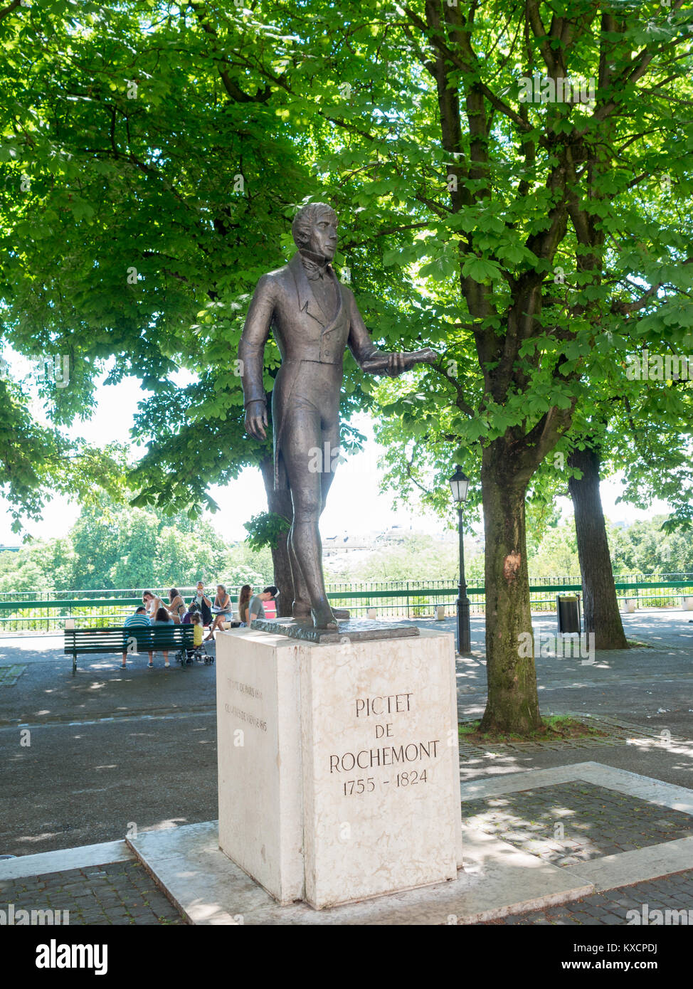 Statua di Pictet de Rochemont a Ginevra Foto Stock
