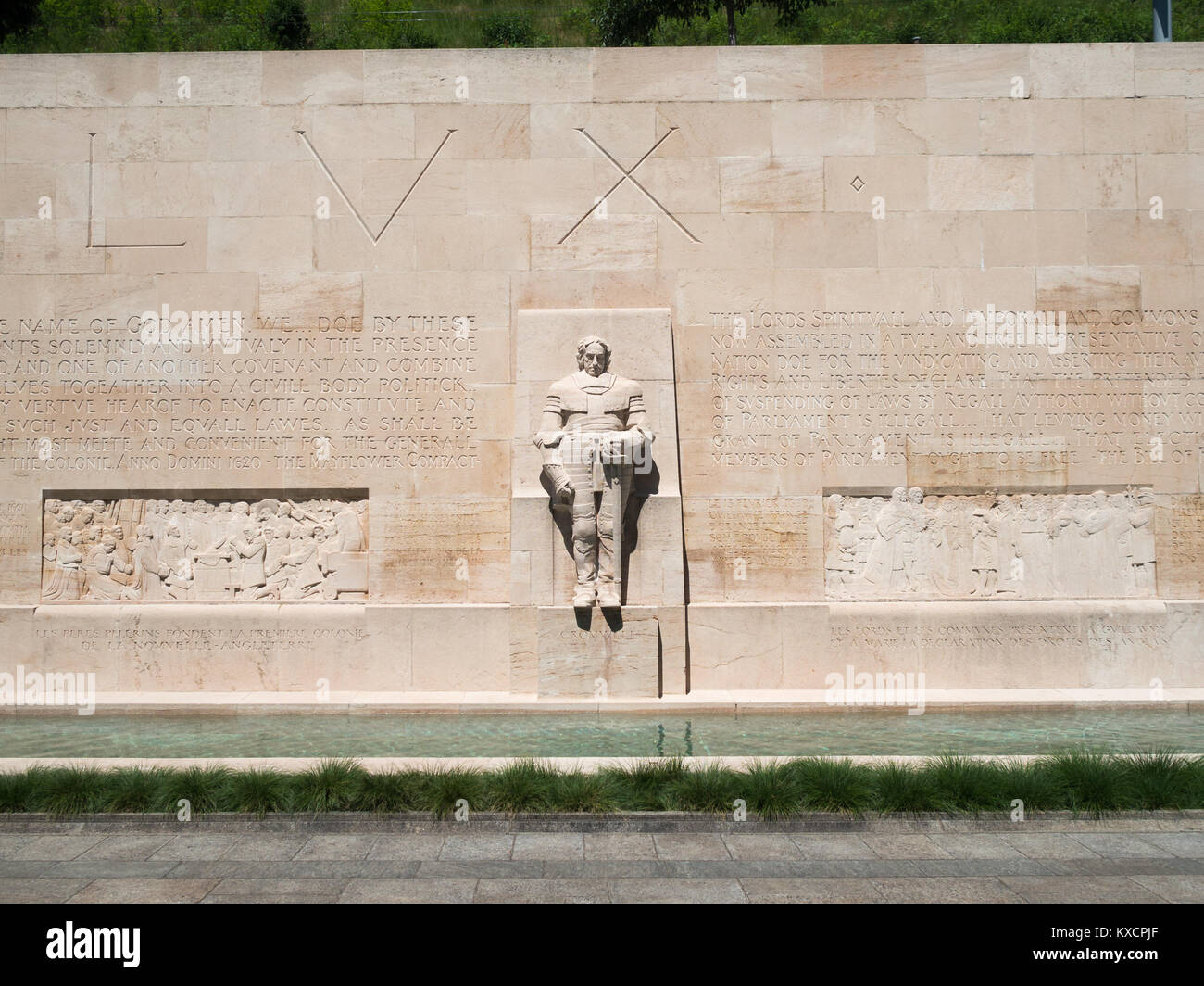 Oliver Cromwell statua sulla la Parete della Riforma, Ginevra Foto Stock