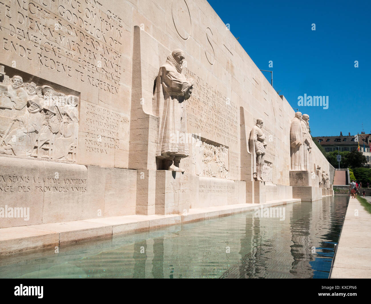 Il muro dei Riformatori vista generale, Ginevra Foto Stock