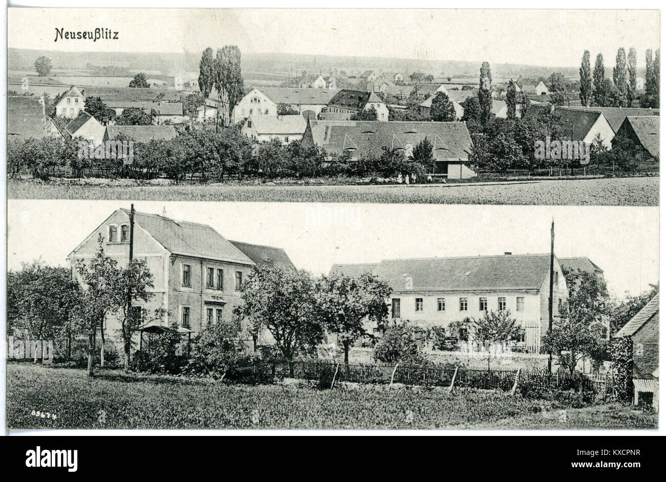 20598-Neuseußlitz-1917-Blick auf Neuseußlitz-Brück & Sohn Kunstverlag Foto Stock