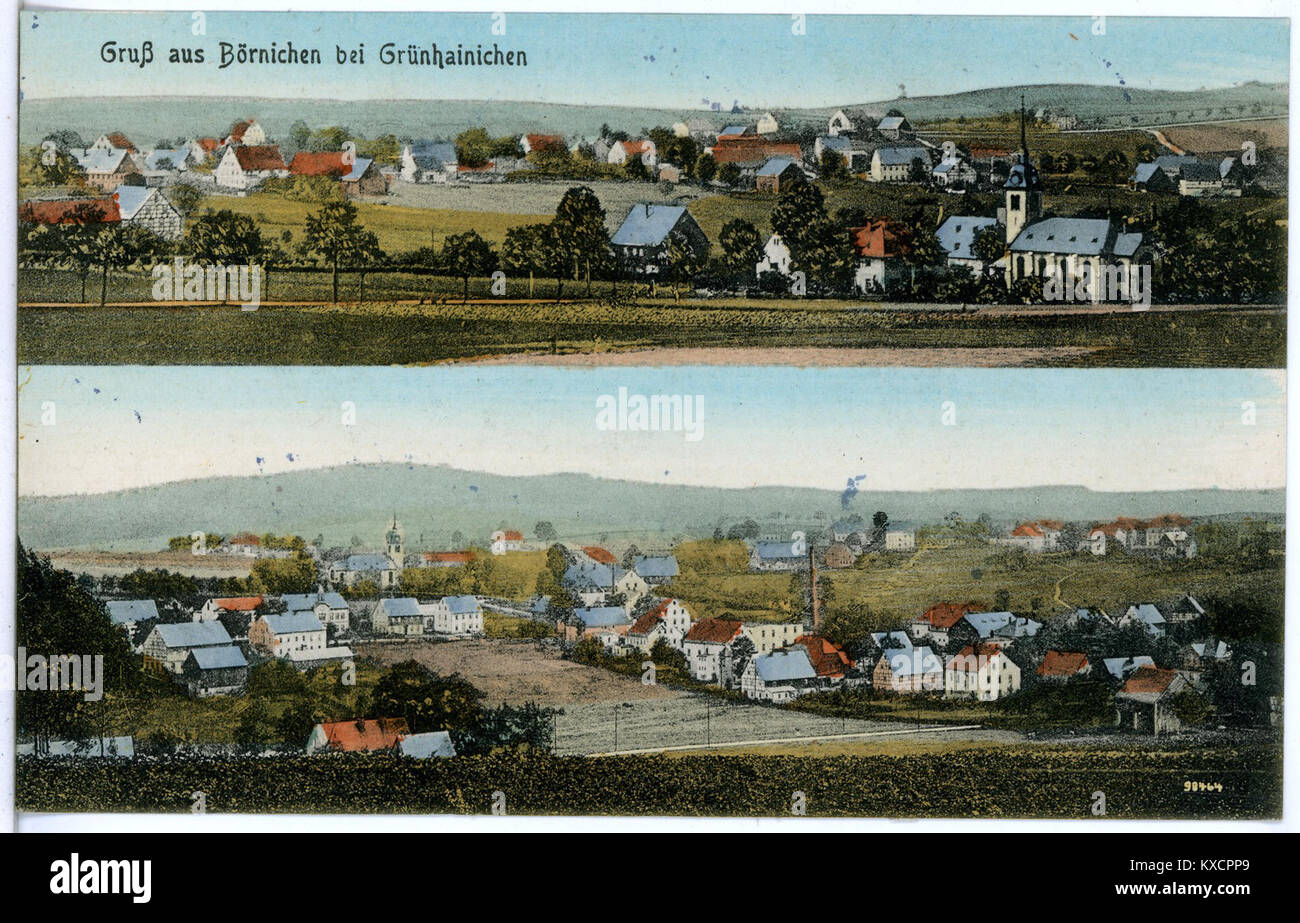 20605-Börnichen-1917-Blick auf Börnichen bei Grünhainichen-Brück & Sohn Kunstverlag Foto Stock
