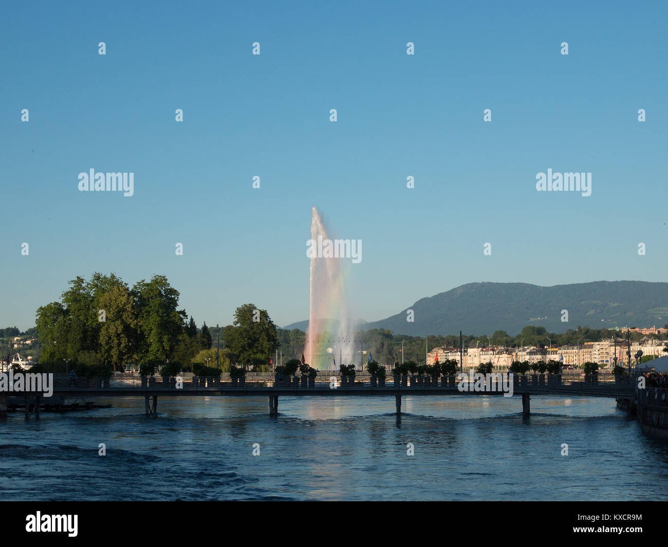 Il lago di Ginevra Jet d'Eau Foto Stock