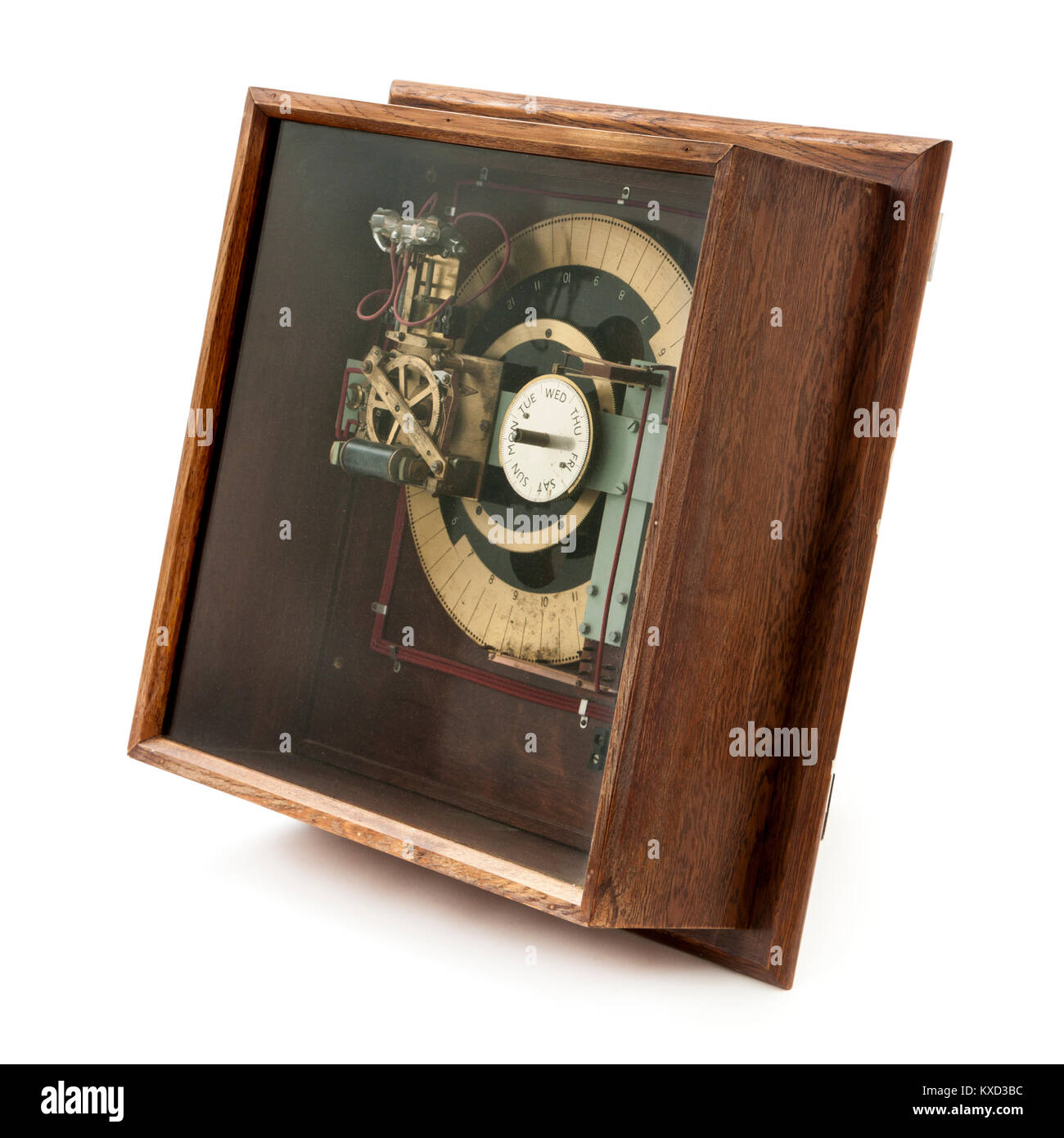 Vintage anni cinquanta electric 10V orologio Synchronome DR-PC Programmatore Campana (n. 1288), realizzato dall'Synchronome Co. Ltd, Woodside Place, Alperton, Middlesex. Foto Stock