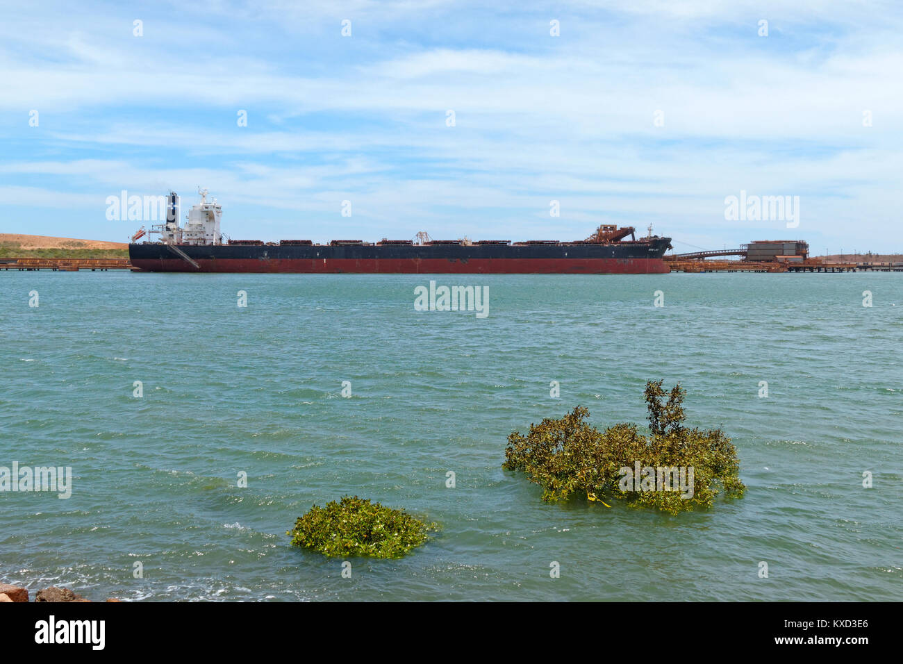 Il minerale di ferro carrier Star Lady essendo caricati con minerali, Port Hedland, Australia occidentale Foto Stock