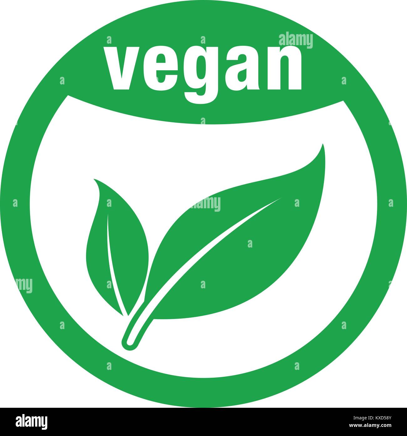 Icona per il cibo vegan, vettore alimentare vegano. Vegane. Illustrazione Vettoriale