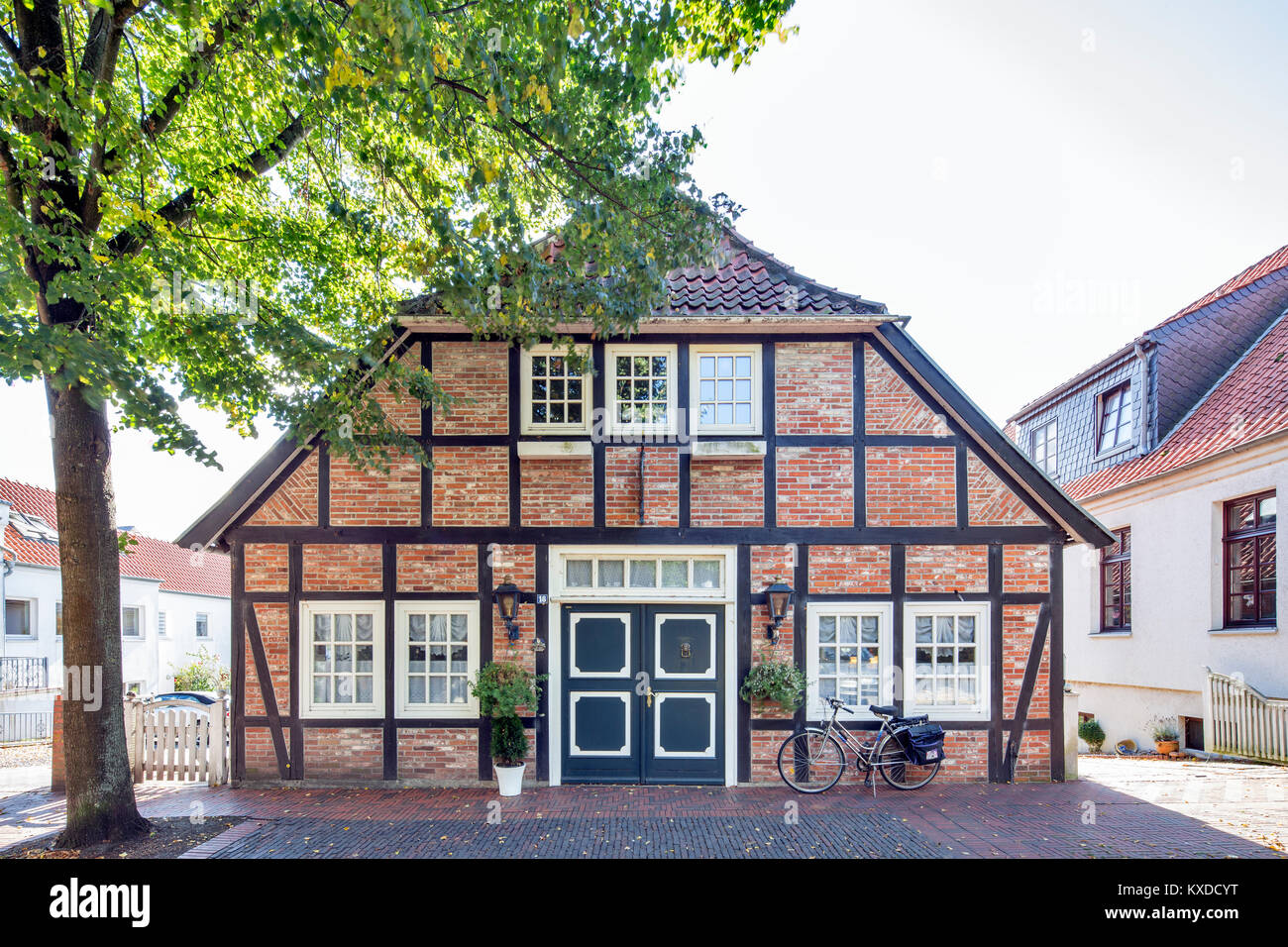 Casa in legno e muratura in centro storico,freno,Unterweser,Bassa Sassonia, Germania Foto Stock