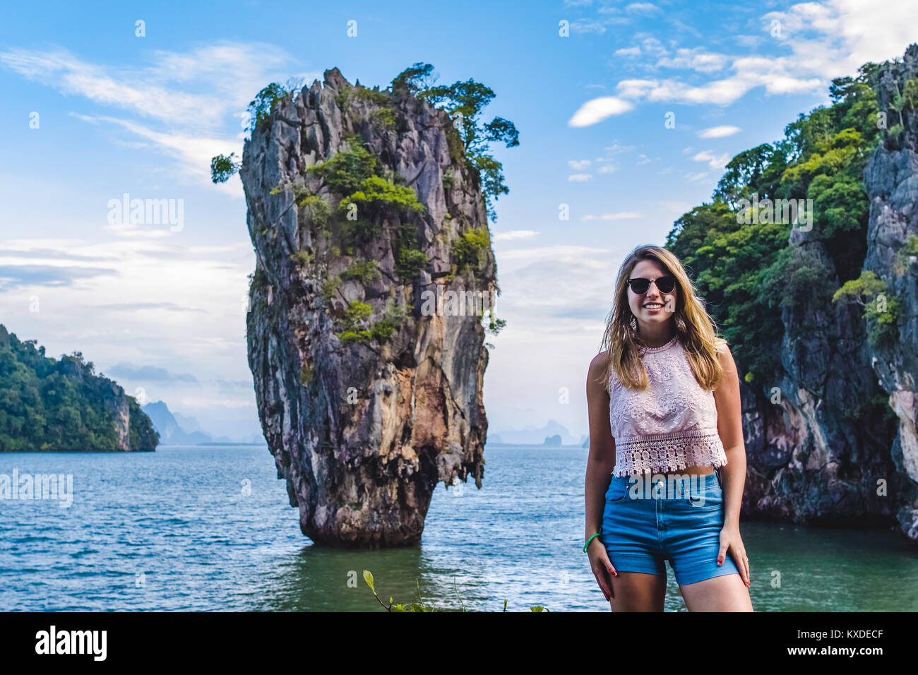 Foto di James Bond Island nella Baia di Phang Nga, Thailandia Foto Stock