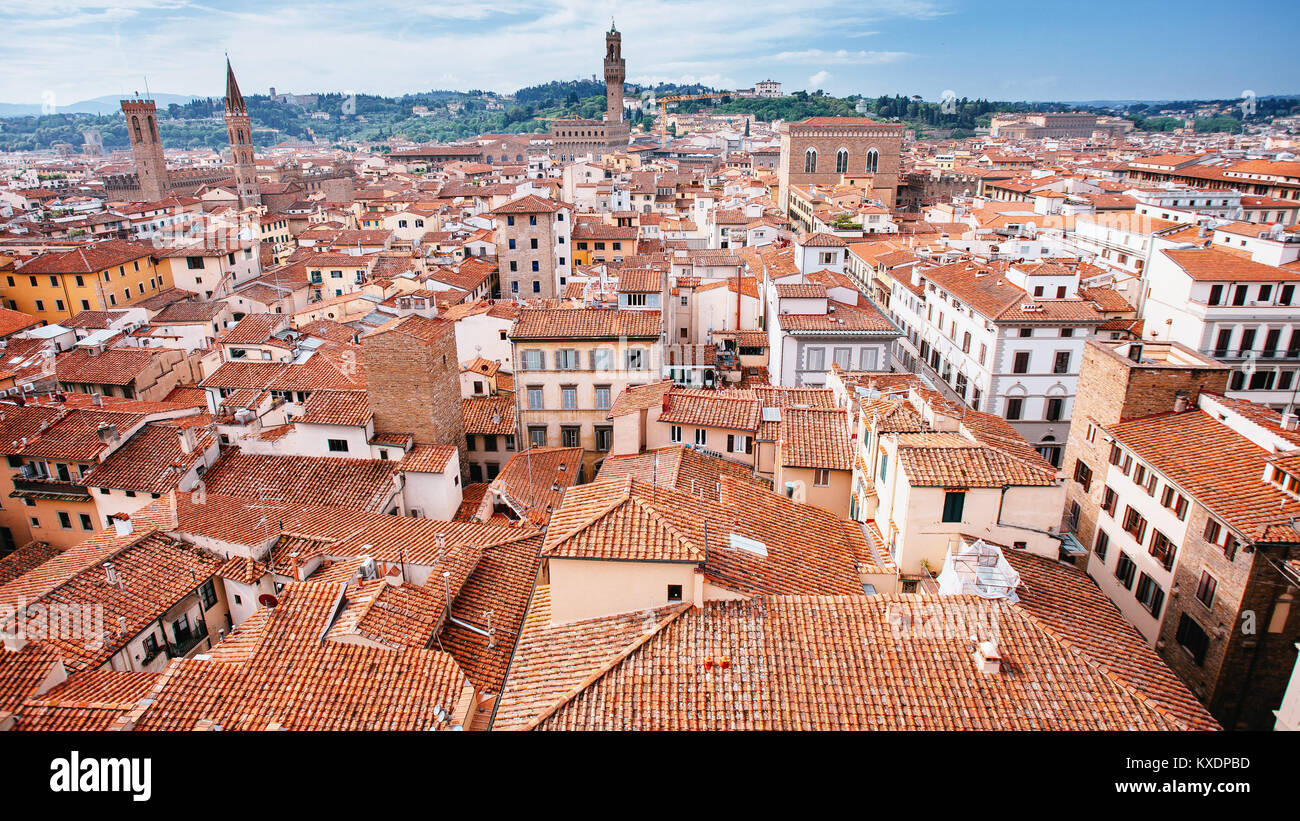 Città di Firenze dal Duomo Foto Stock