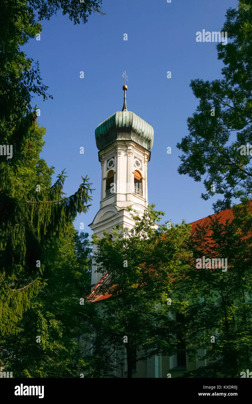 Abbazia benedettina, St. Jakob e Georg Chiesa Parrocchiale, Isny, Baden Württemberg, Germania Foto Stock