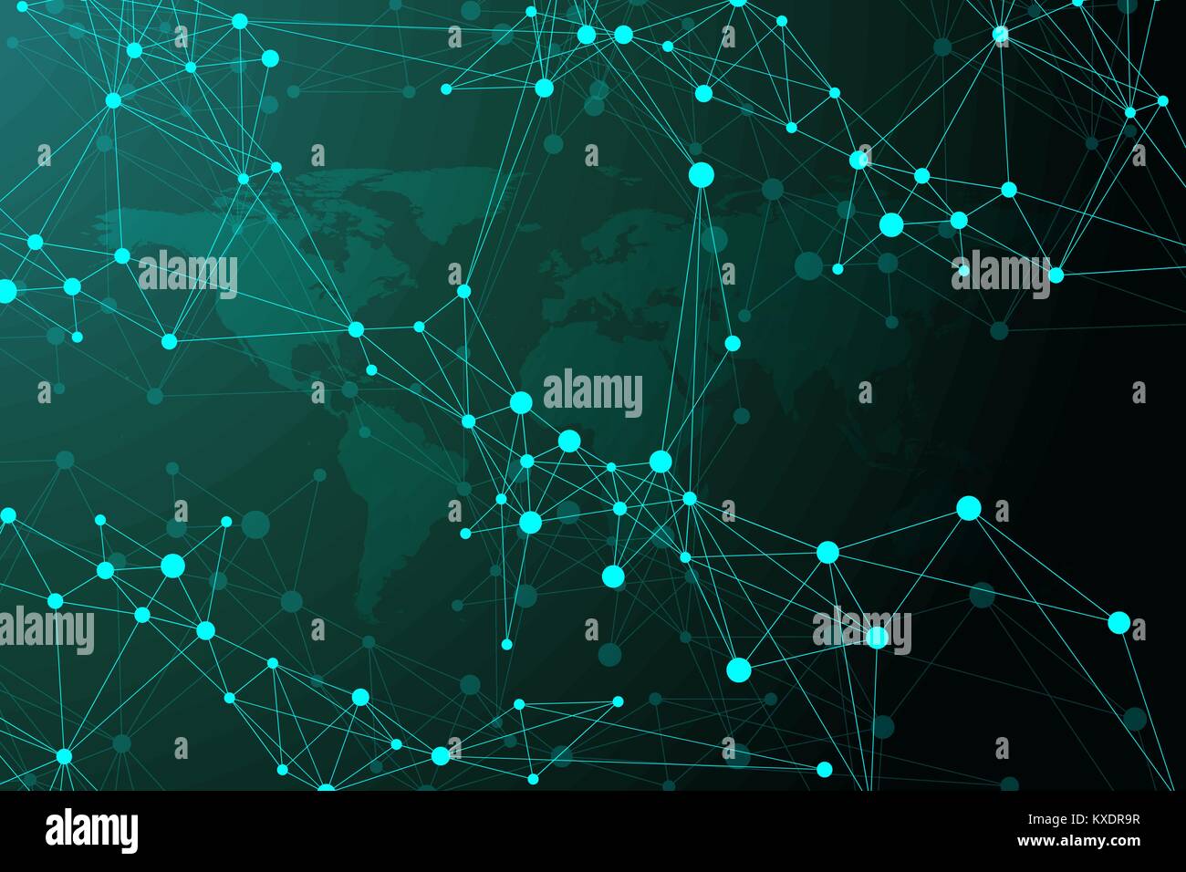 Mondo politico Mappa con tecnologia globale concetto di networking. Digital per la visualizzazione di dati. Plesso linee. Dati di grande comunicazione in background. Scientifica illustrazione vettoriale Illustrazione Vettoriale