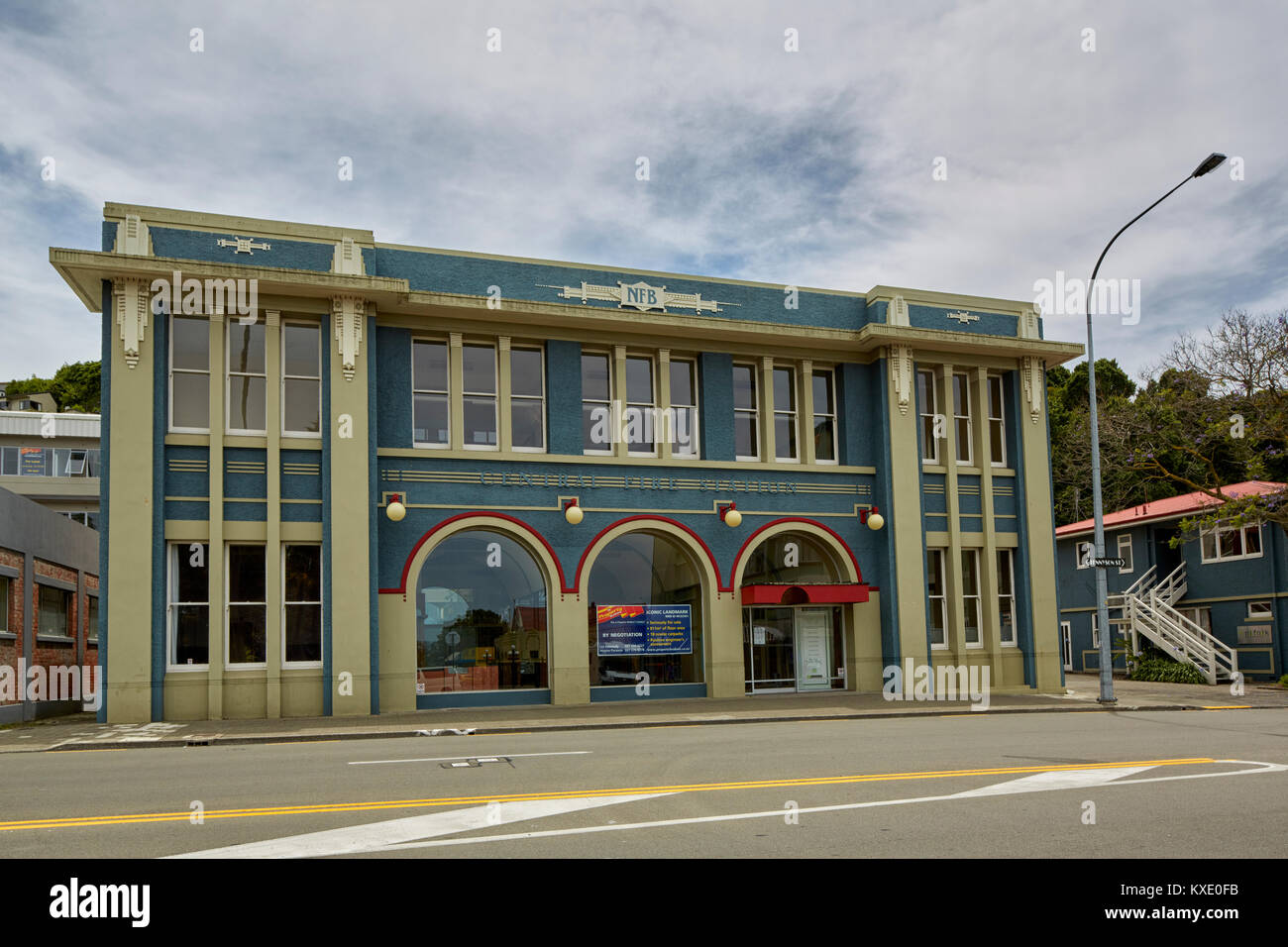 Art Deco la stazione dei vigili del fuoco, Tennyson Street, Napier, Nuova Zelanda Foto Stock