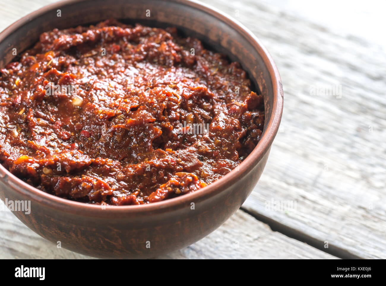 Ciotola di salsa adobo Foto Stock