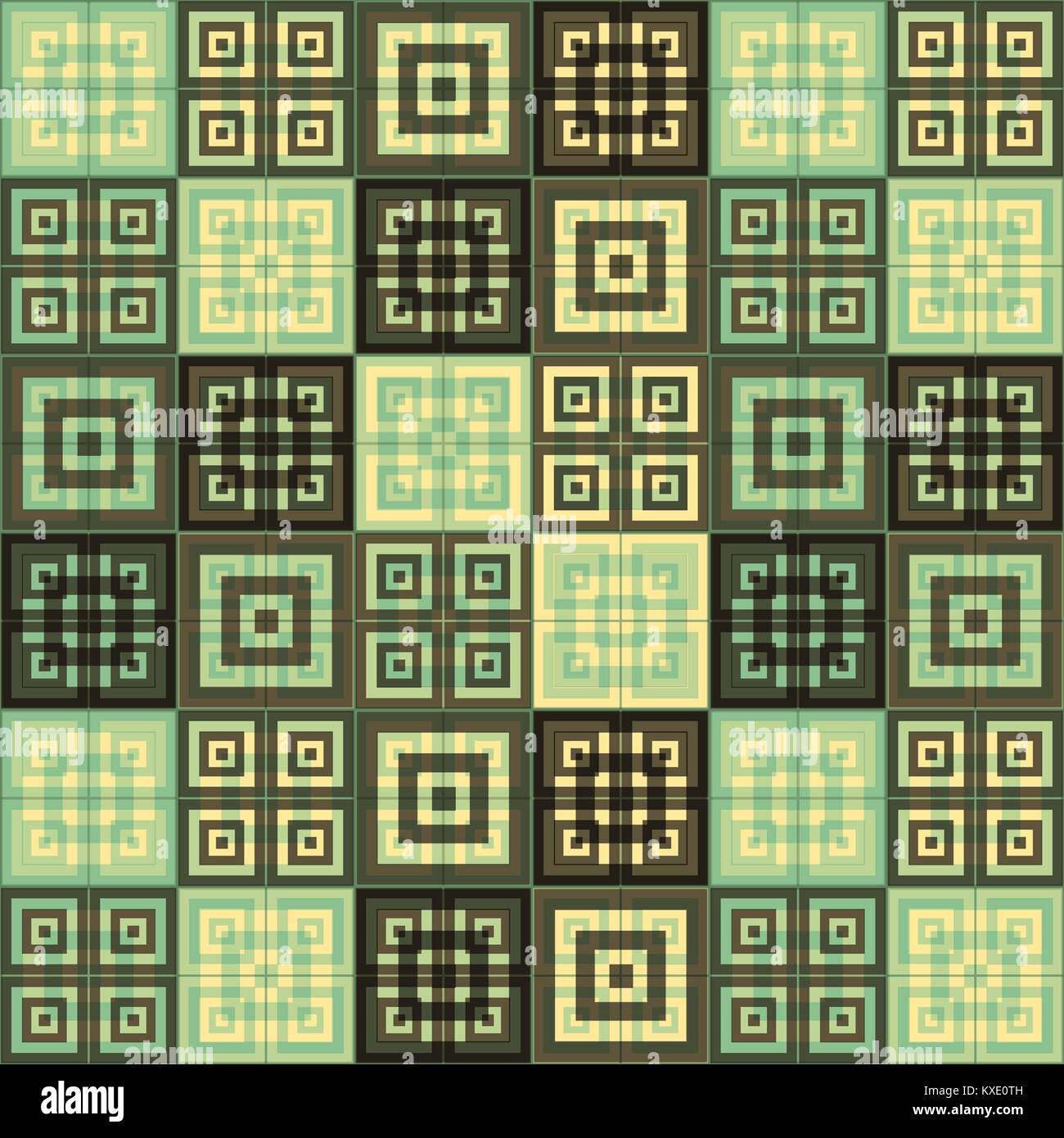 Luce verde blu crema piazze piazze interno cube sfondo pattern Foto Stock