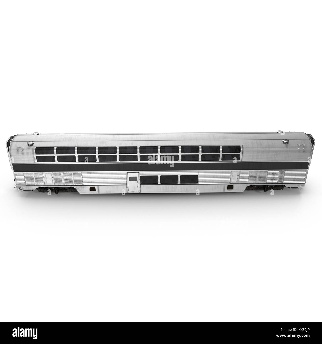 Doubledeck moderno carro ferroviario sul bianco. 3D illustrazione Foto Stock