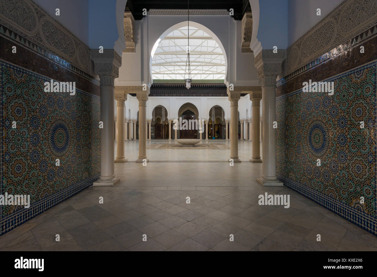 Grande Mosquée de Paris (Moschea di Parigi o della Grande Moschea di Parigi), Parigi, Francia Foto Stock