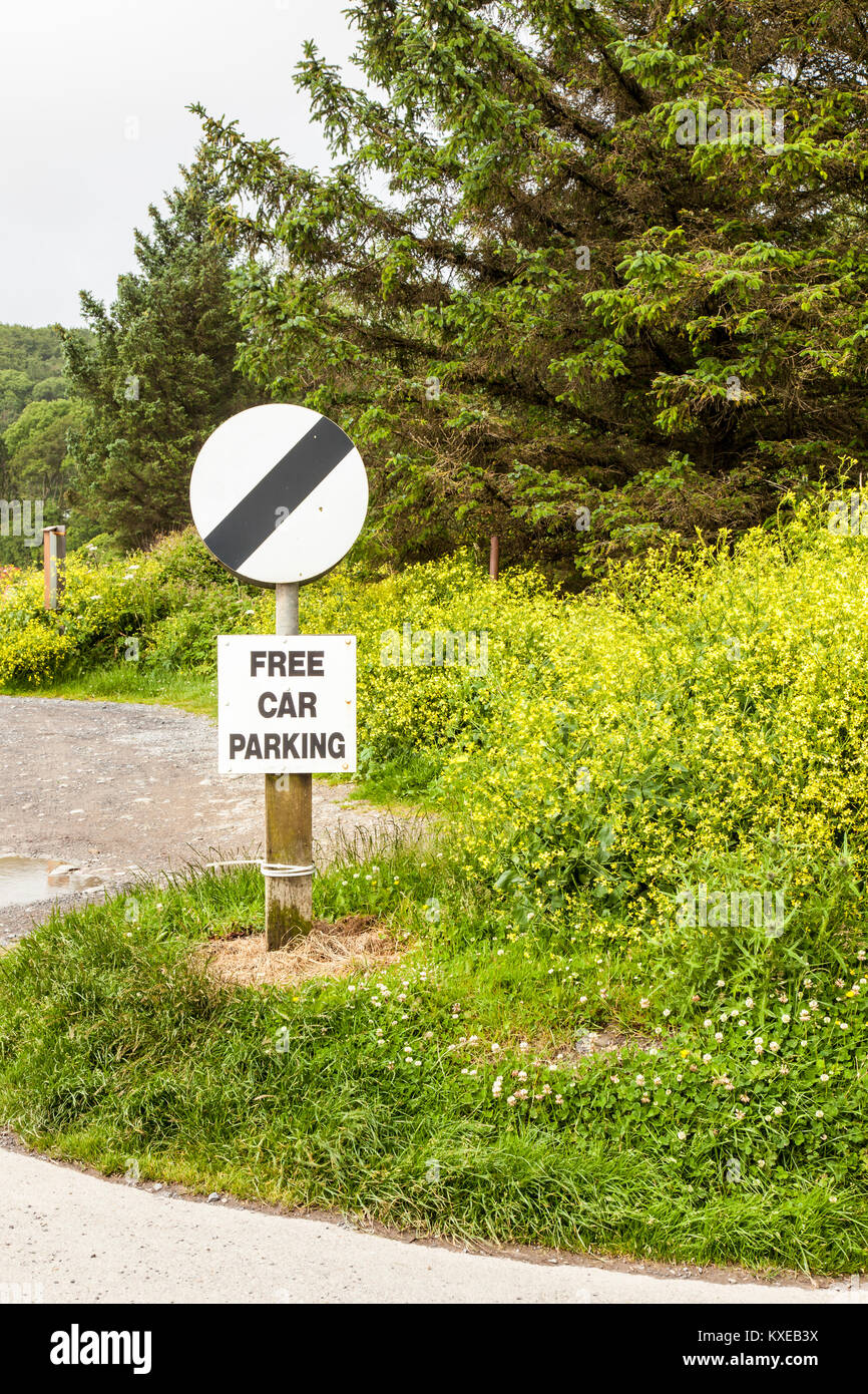 Parcheggio gratuito segno Foto Stock