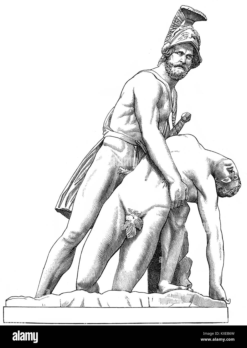 Il corpo di Patroclus sostenuti da Menelao, scultura romana, Firenze Foto Stock
