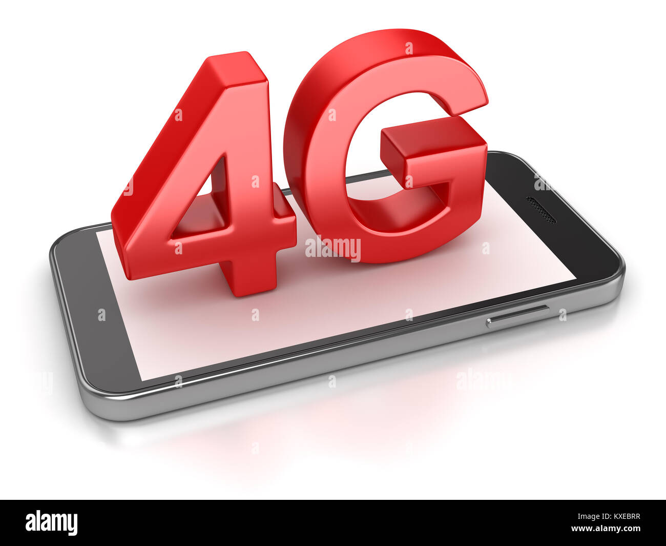 Telefono 4G Concept , questo è un rendering 3d generate computer immagine. Isolato su bianco. Foto Stock