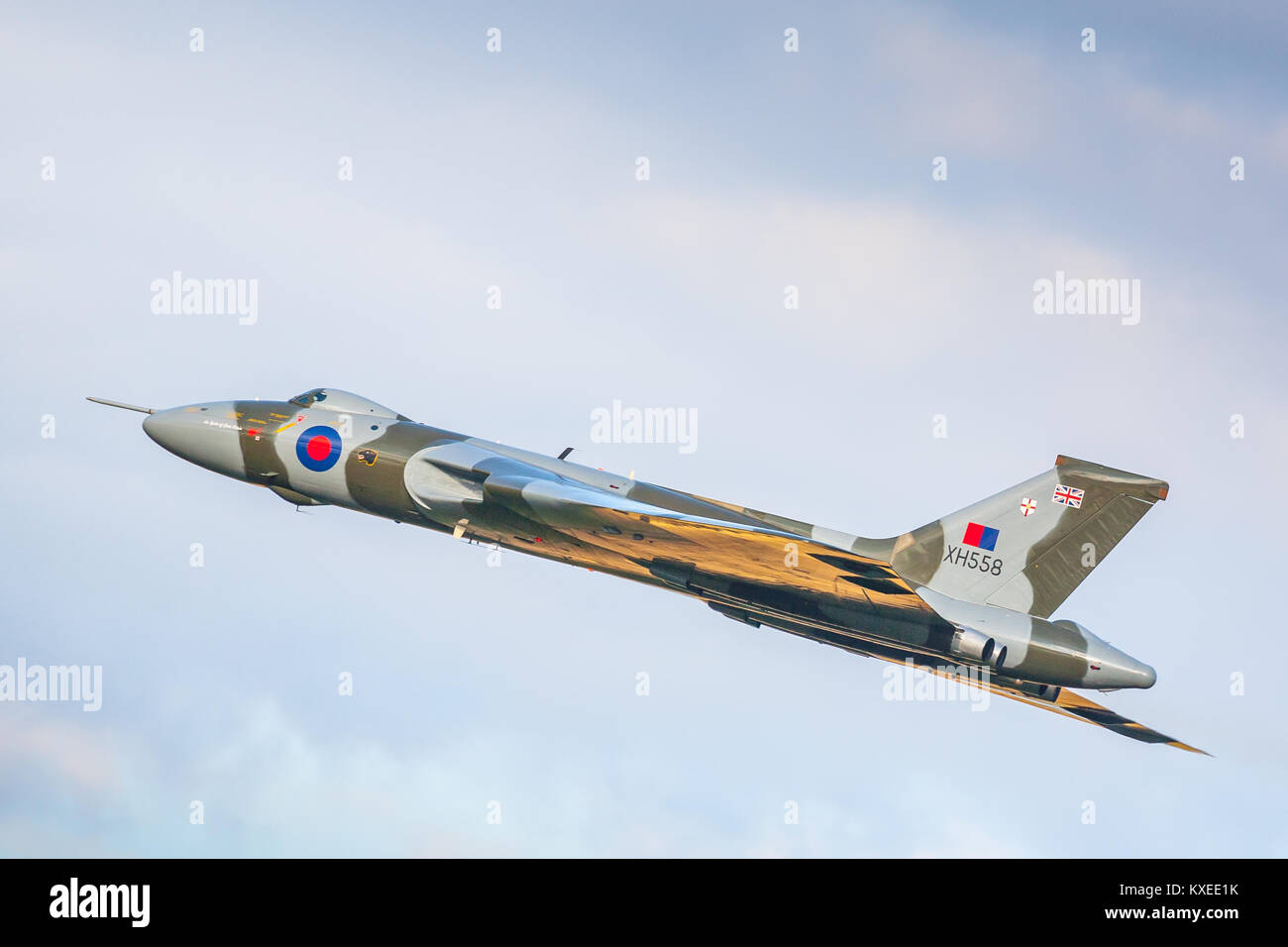 L'Avro Vulcan xh558 all'Airshow di Yorkshire 2015, RAF Church Fenton Foto Stock