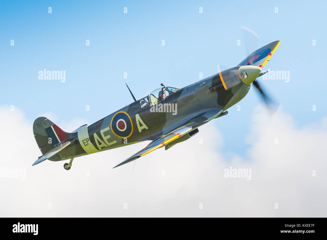 Spitfire LF Mk.vb EP120. Battaglia di Bretagna settantacinquesimo anniversario a Goodwood (RAF Westhampnett) Foto Stock