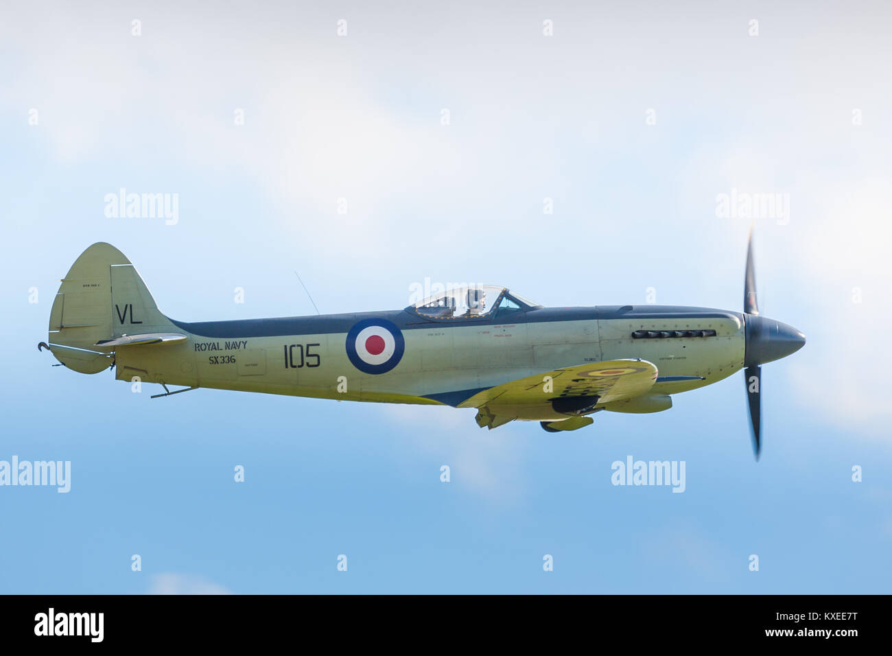 Vickers Supermarine Seafire XVIII. Battaglia di Bretagna settantacinquesimo anniversario a Goodwood (RAF Westhampnett) Foto Stock