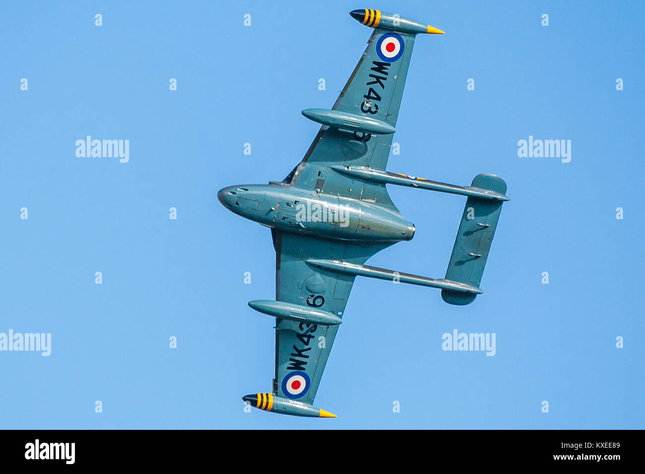 De Havilland DH 112 Venom, Yorkshire Airshow 2015, Church Fenton Foto Stock