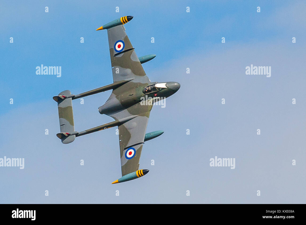 De Havilland DH 112 Venom, Yorkshire Airshow 2015, Church Fenton Foto Stock