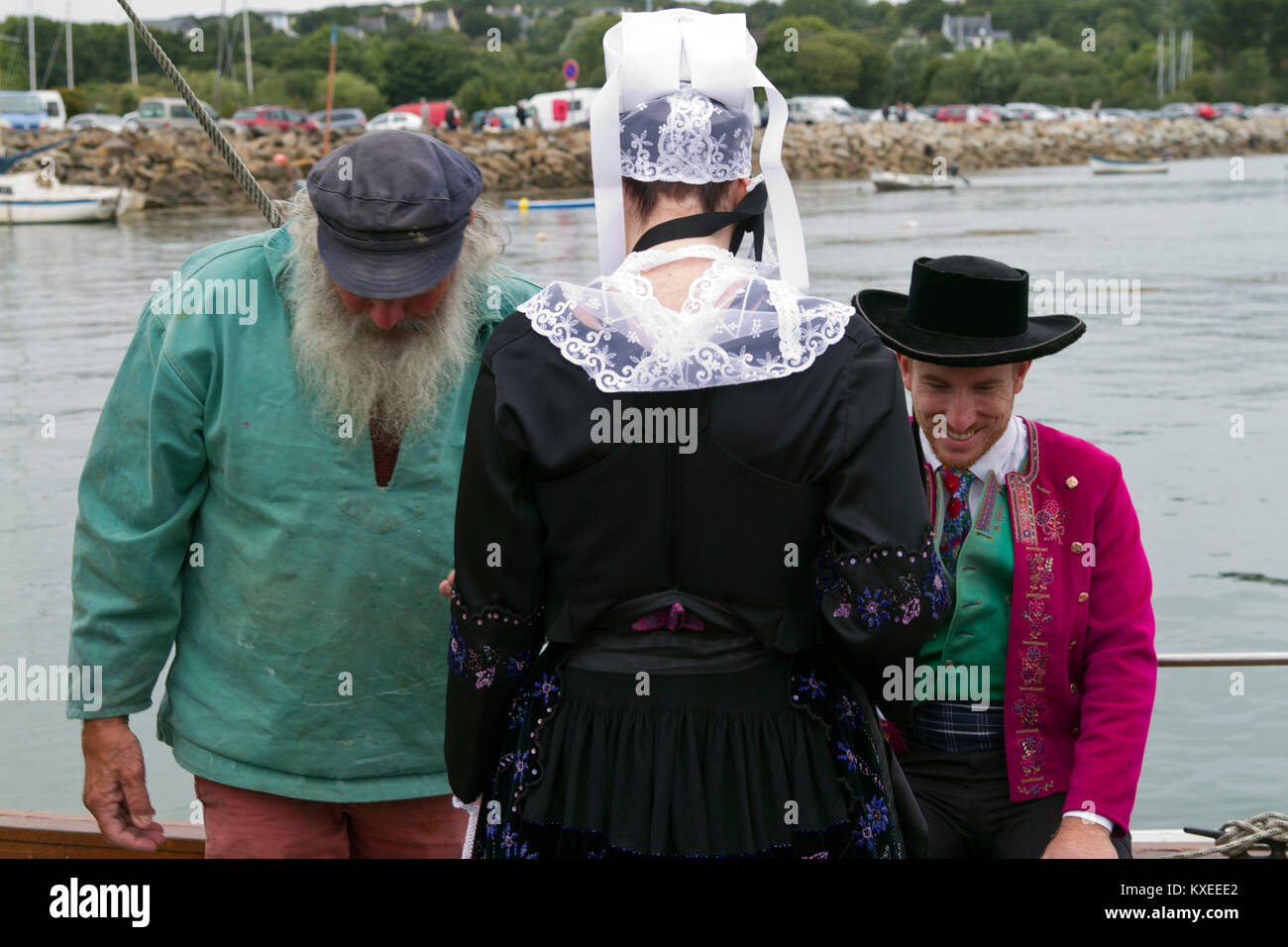 Folklore evento in Plougaste-Daoulas, Brittany ,Fête du maërl à -Plougastel Daoulas ,Bretagne ,Francia Foto Stock