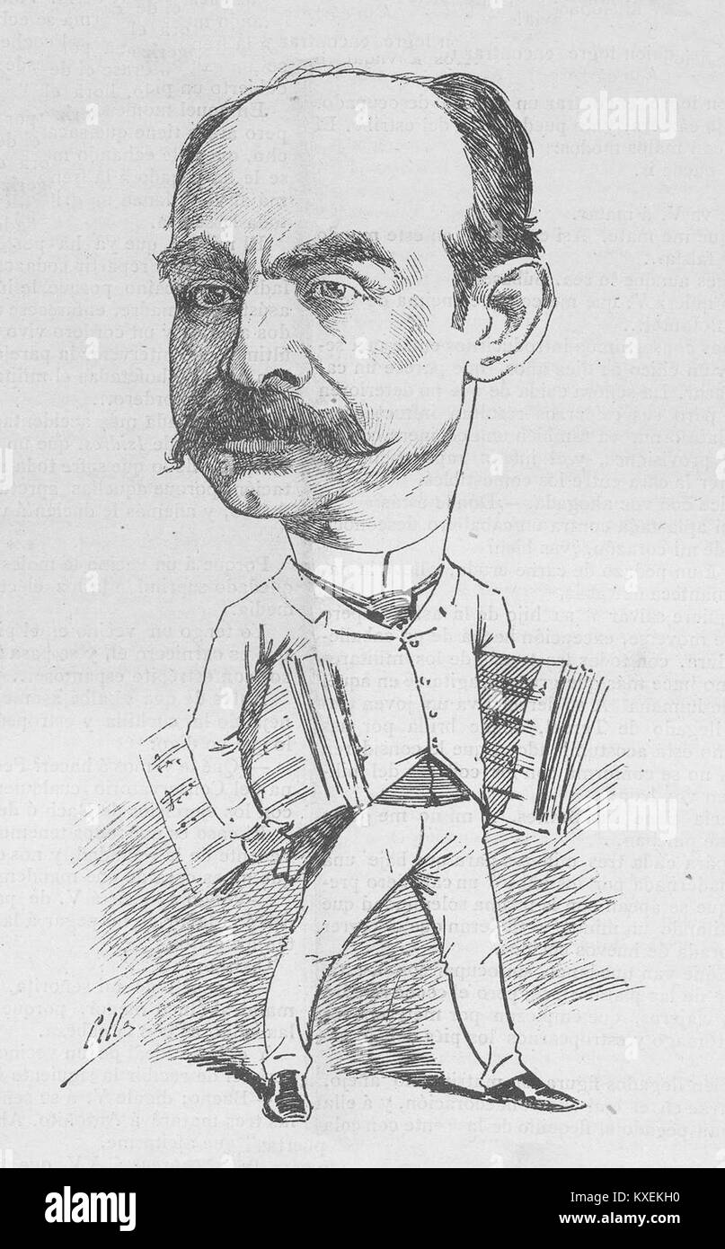 Una fotografia del 1888 raffigurante gli attori Apolinar Brull e Cilla che si esibiscono al teatro Cómico di Madrid. L'immagine rappresenta la cultura del palcoscenico spagnolo del tardo XIX secolo, il costume design e la performance art. Foto Stock