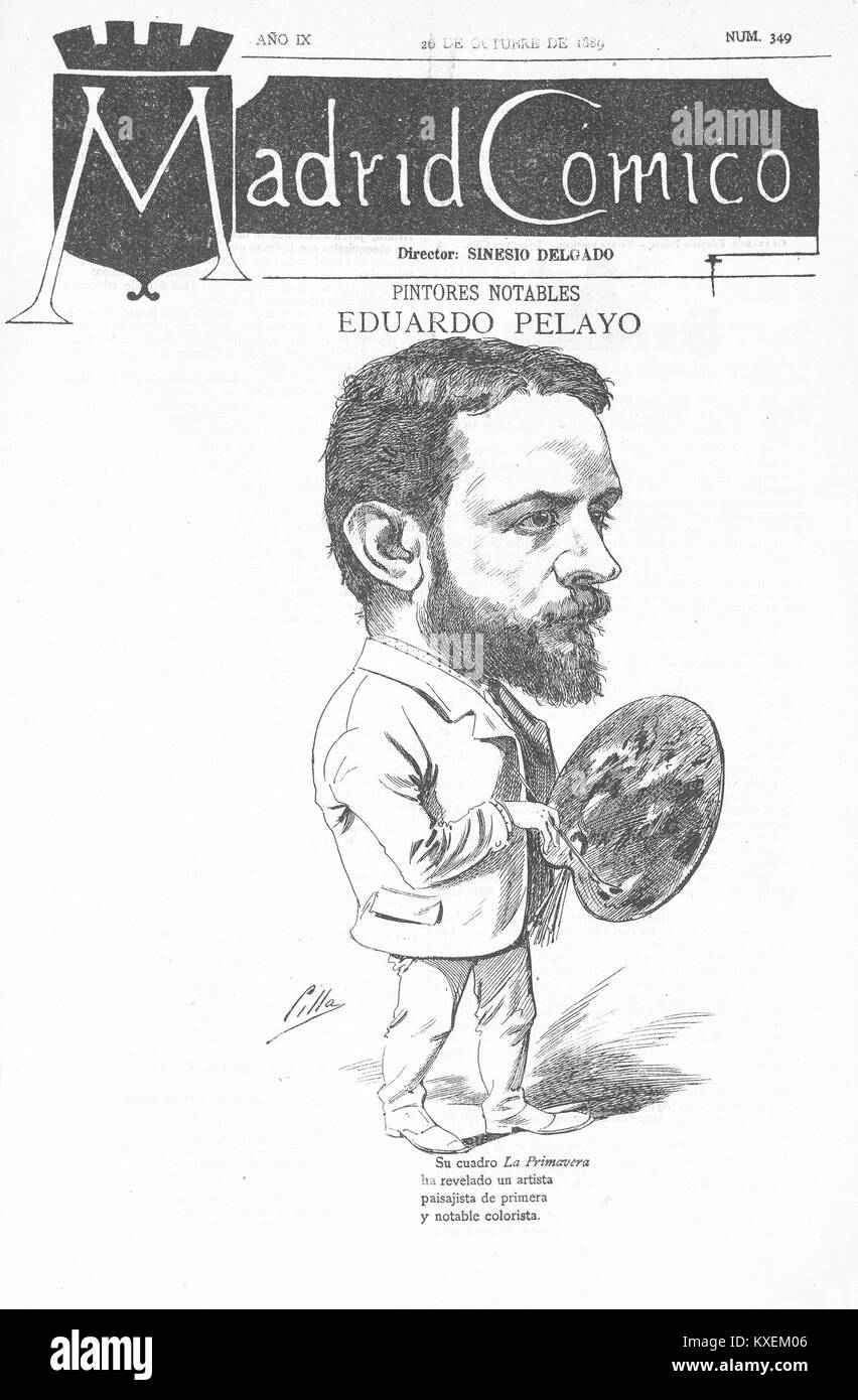 1889-10-26, Madrid Cómico, Eduardo Pelayo, Cilla Foto Stock
