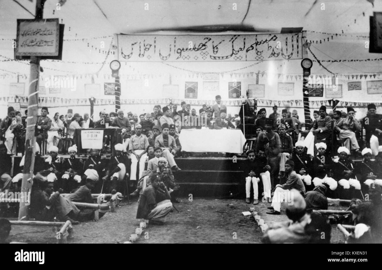 La 26a sessione della All India Muslim League si è svolta a Patna, in India, nel dicembre 1938. L’incontro ha affrontato importanti questioni politiche, segnando un momento chiave nel ruolo della Lega che ha portato alla partizione e all’indipendenza dell’India. Foto Stock