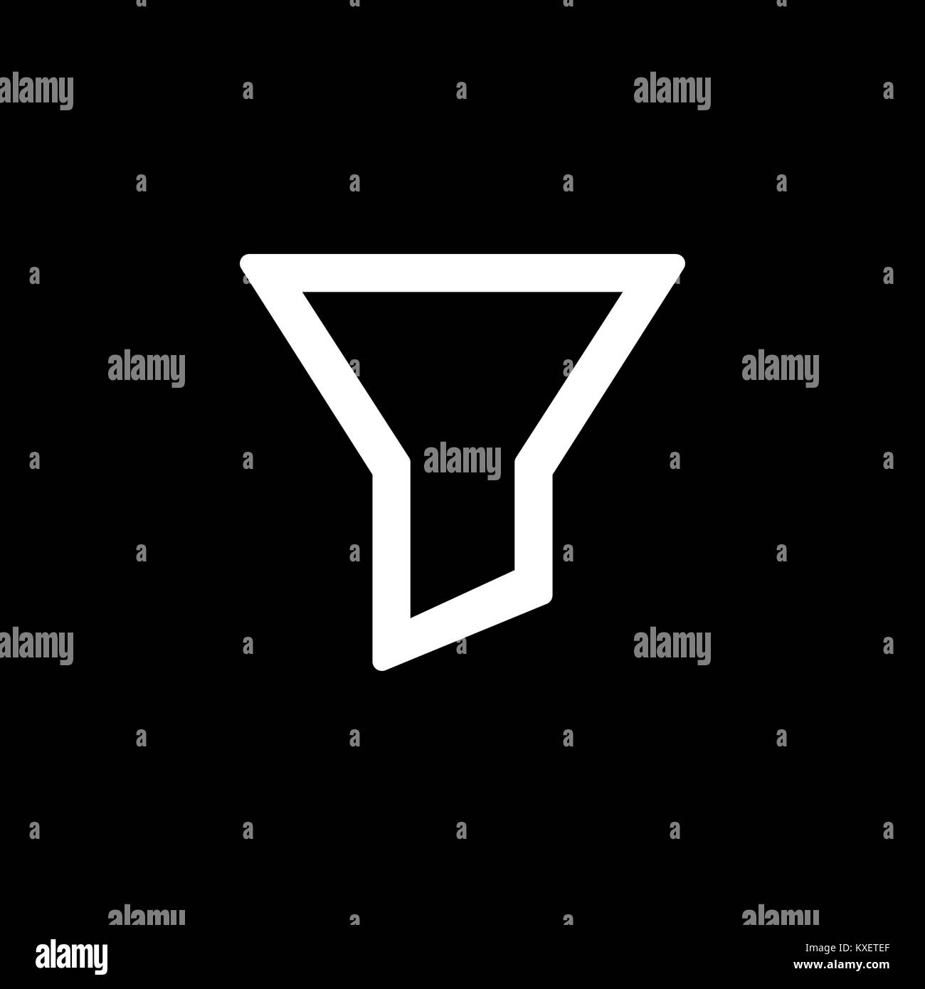 Icona del filtro per semplice piatto stile design dell'interfaccia utente. Illustrazione Vettoriale