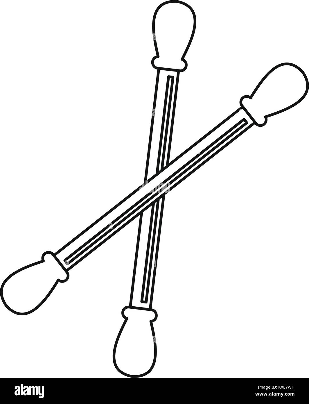 Bastoncini di cotone, l'icona di stile di contorno Illustrazione Vettoriale