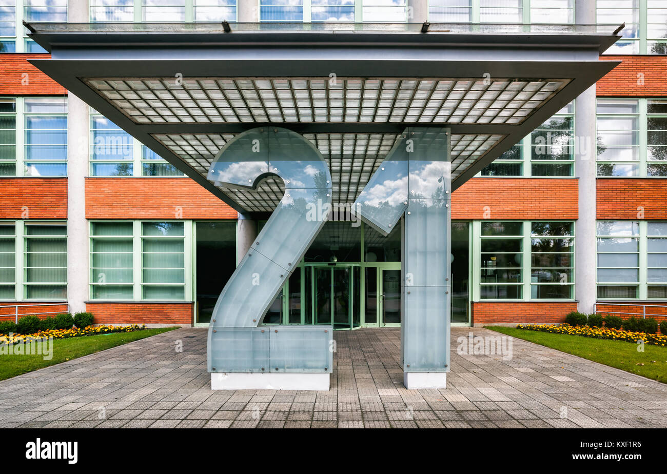 Design architettonico dell edificio amministrativo n. 21 a Zlin, Reublic ceca Foto Stock