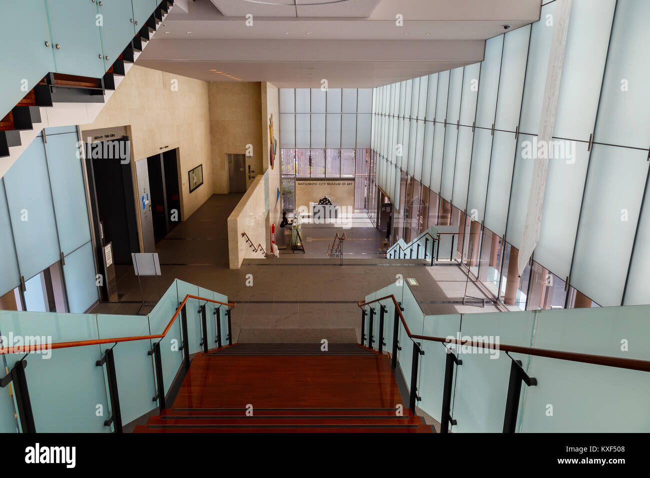 MATSUMOTO, Giappone - 21 novembre 2015: Matsumoto City Museum di arte costruita nel 2002. Museo specializzati sono le installazioni e i dipinti di arti Giapponesi Foto Stock