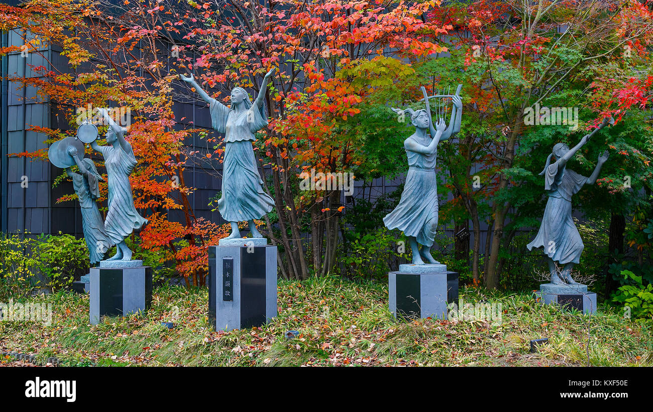 MATSUMOTO, Giappone - 21 novembre 2015: Matsumoto City Museum di arte costruita nel 2002. Museo specializzati sono le installazioni e i dipinti di arti Giapponesi Foto Stock