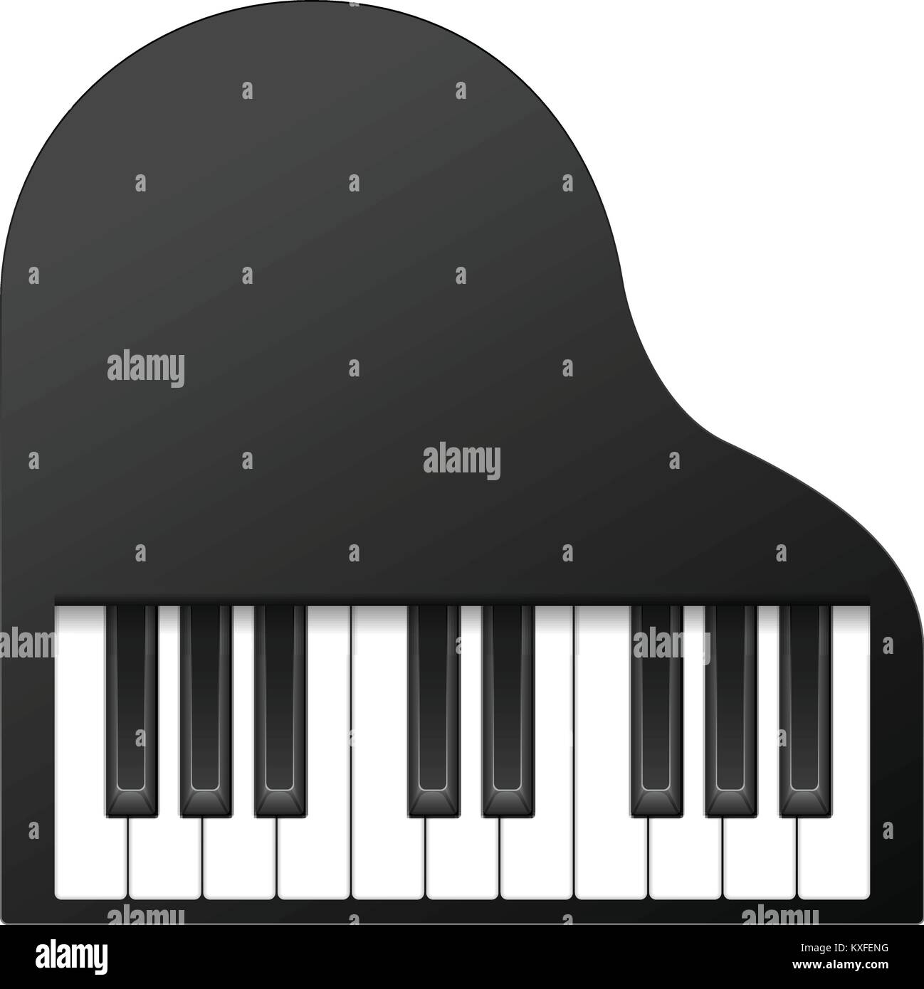 Piano vista dall'alto su uno sfondo bianco. Illustrazione Vettoriale