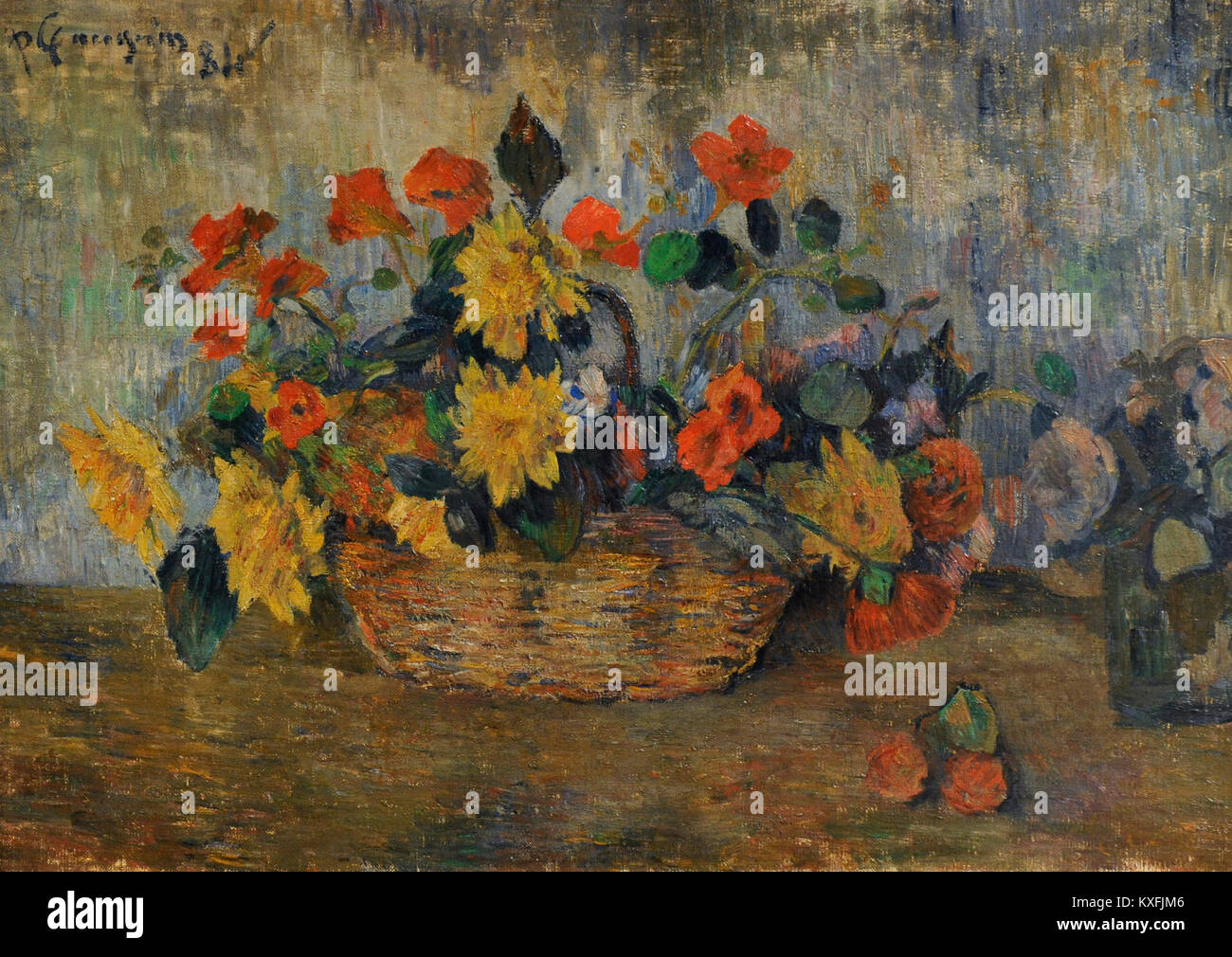 Paul Gauguin (1848-1903). Pittore Francese. Un cesto fiorito, 1884. Galleria Nazionale. Oslo. La Norvegia. Foto Stock