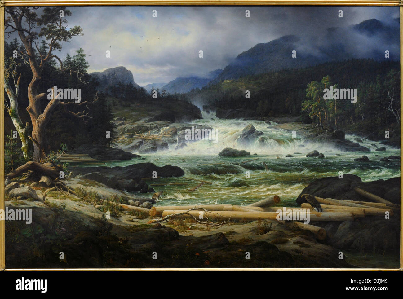 Thomas Fearnley (1802-1842). Pittore norvegese. Le Cascate di Labro di Kongsberg, 1837. Galleria Nazionale. Oslo. La Norvegia. Foto Stock