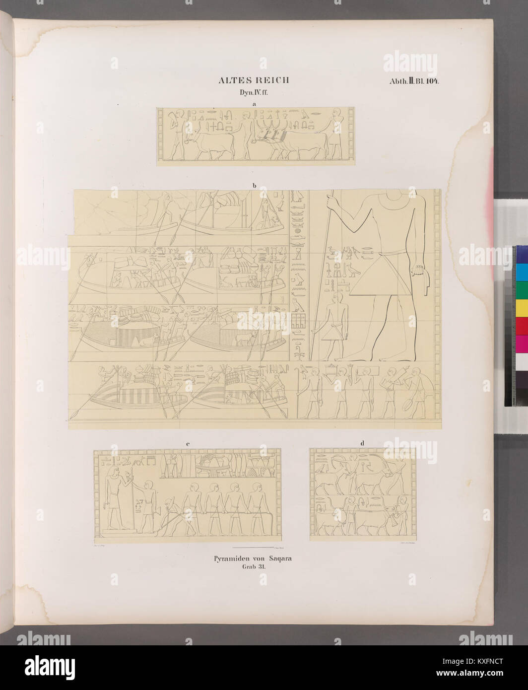 Altes Reich. Dynastie IV. ss. Pyramiden von Saqara (.Saqqârah)- a. b. c. d. Grab 31 (NYPL b14291191-38116) Foto Stock