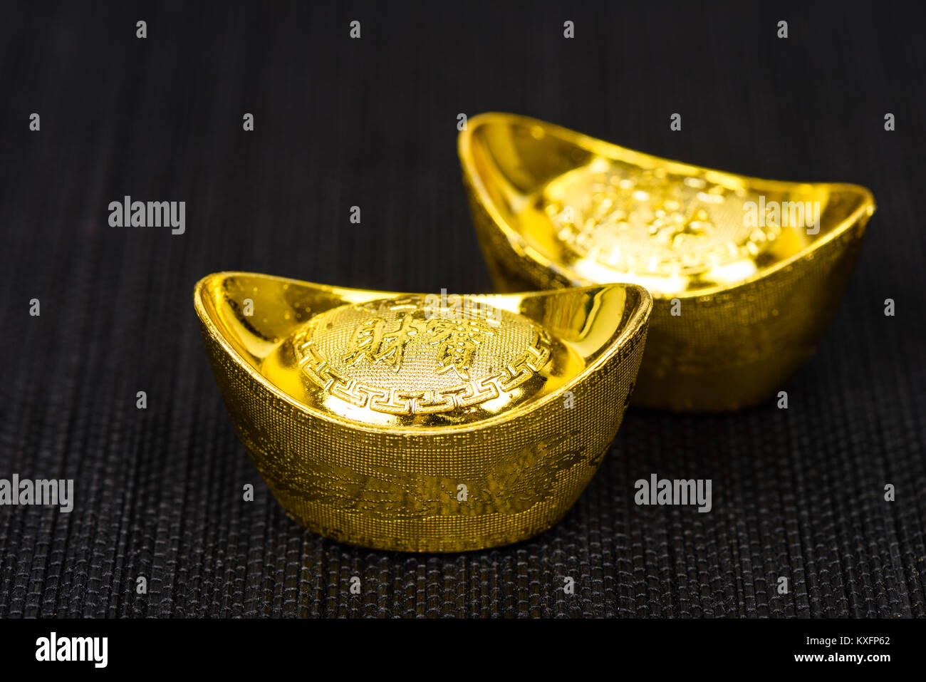Cinese di lingotto d'oro, cinese pepita d'oro Foto Stock