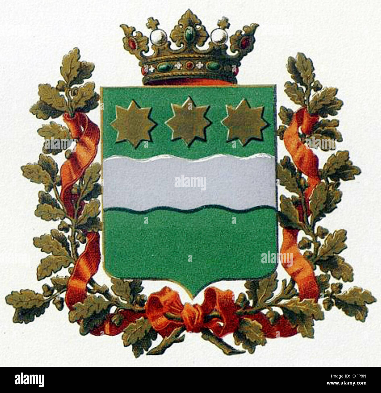 Lo stemma dell'Oblast' di Amur della collezione araldica dell'Impero russo del 1880, pubblicata dal Ministero degli affari interni sotto Benke. Foto Stock
