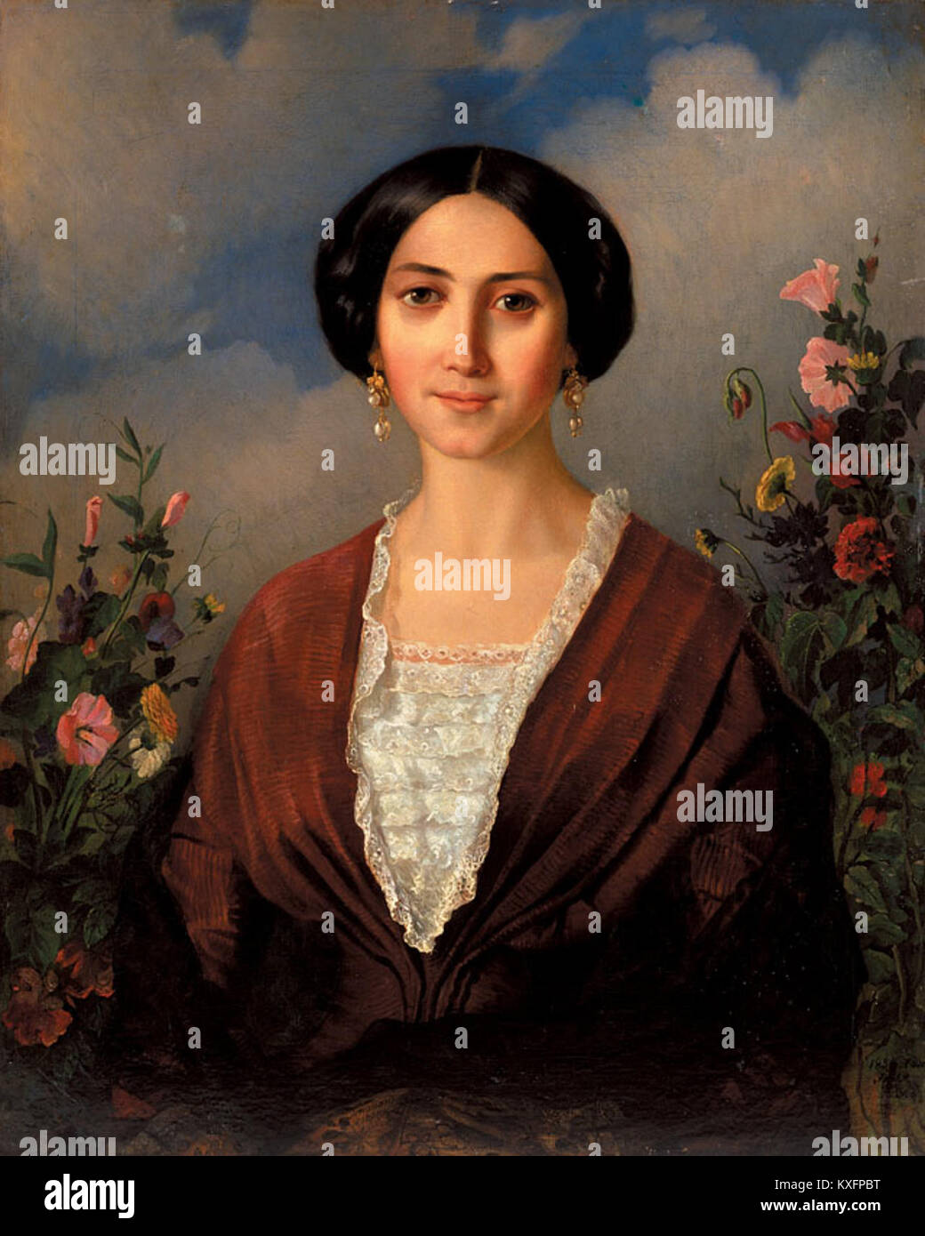 Un ritratto di Apollon Mokritsky, un pittore e insegnante d'arte ucraino del XIX secolo noto per il suo stile realistico e il suo contributo all'arte russa e Ucraina. Foto Stock