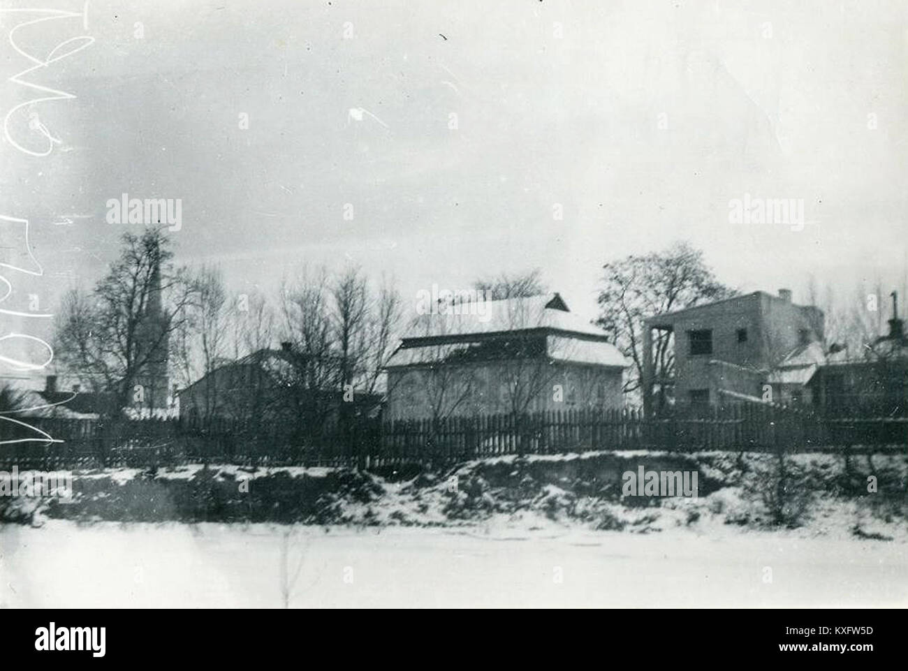 "Questo si riferisce alla Kenesa di Lutsk, un edificio religioso storico associato alla comunità ebraica locale, che rappresenta il patrimonio culturale e il design architettonico." Foto Stock