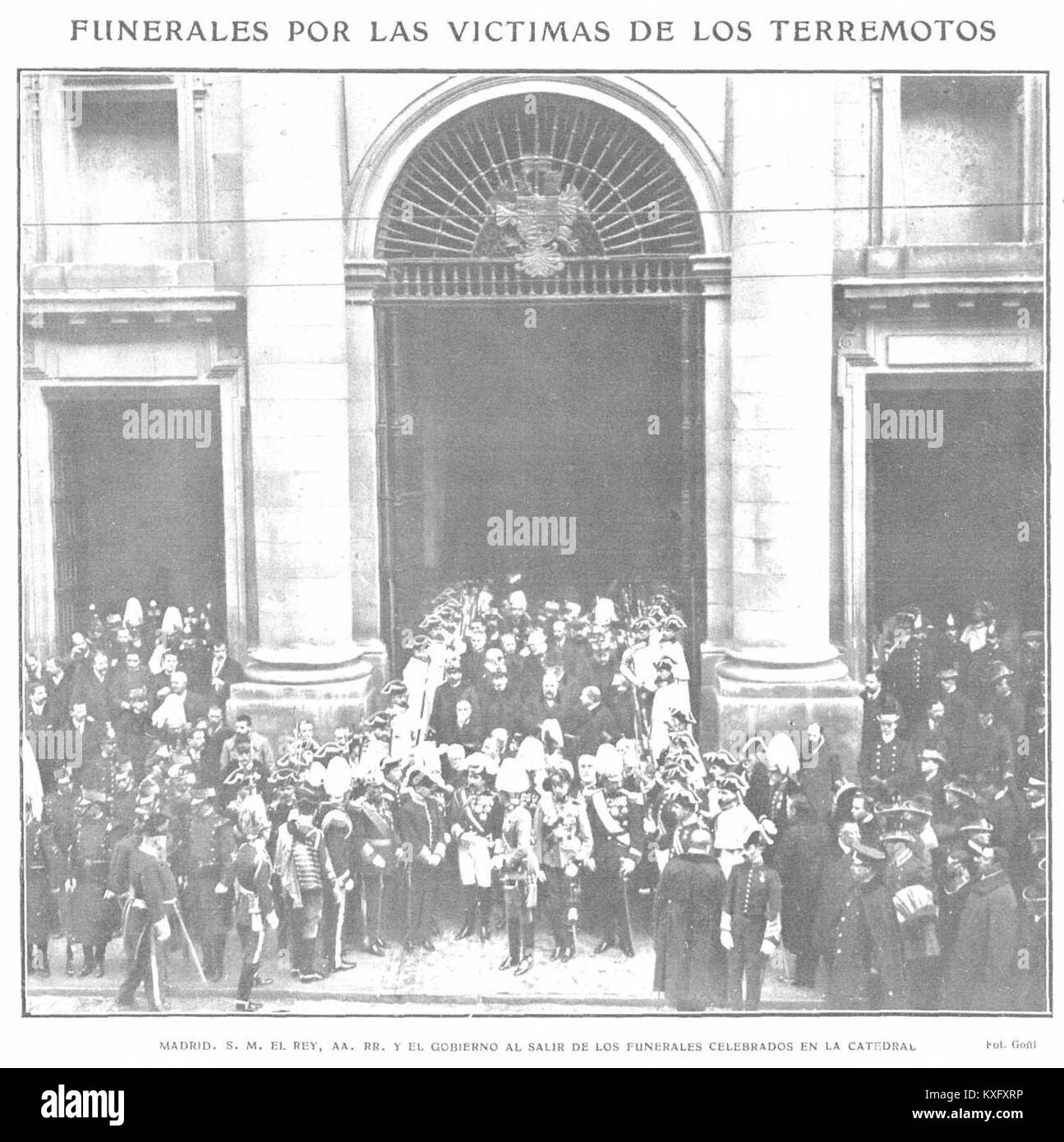 1909-01-20, Actualidades, Funerales por las víctimas de los terremotos, Goñi Foto Stock