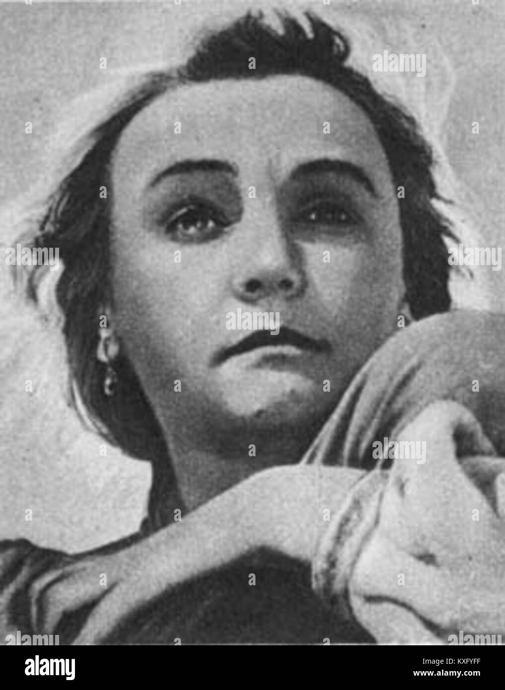 Ritratto di Nataliya Mykhailivna Uzhviy, attrice Ucraina e artista del popolo dell'URSS, nota per il suo lavoro nel teatro e nel cinema sovietico. Foto Stock
