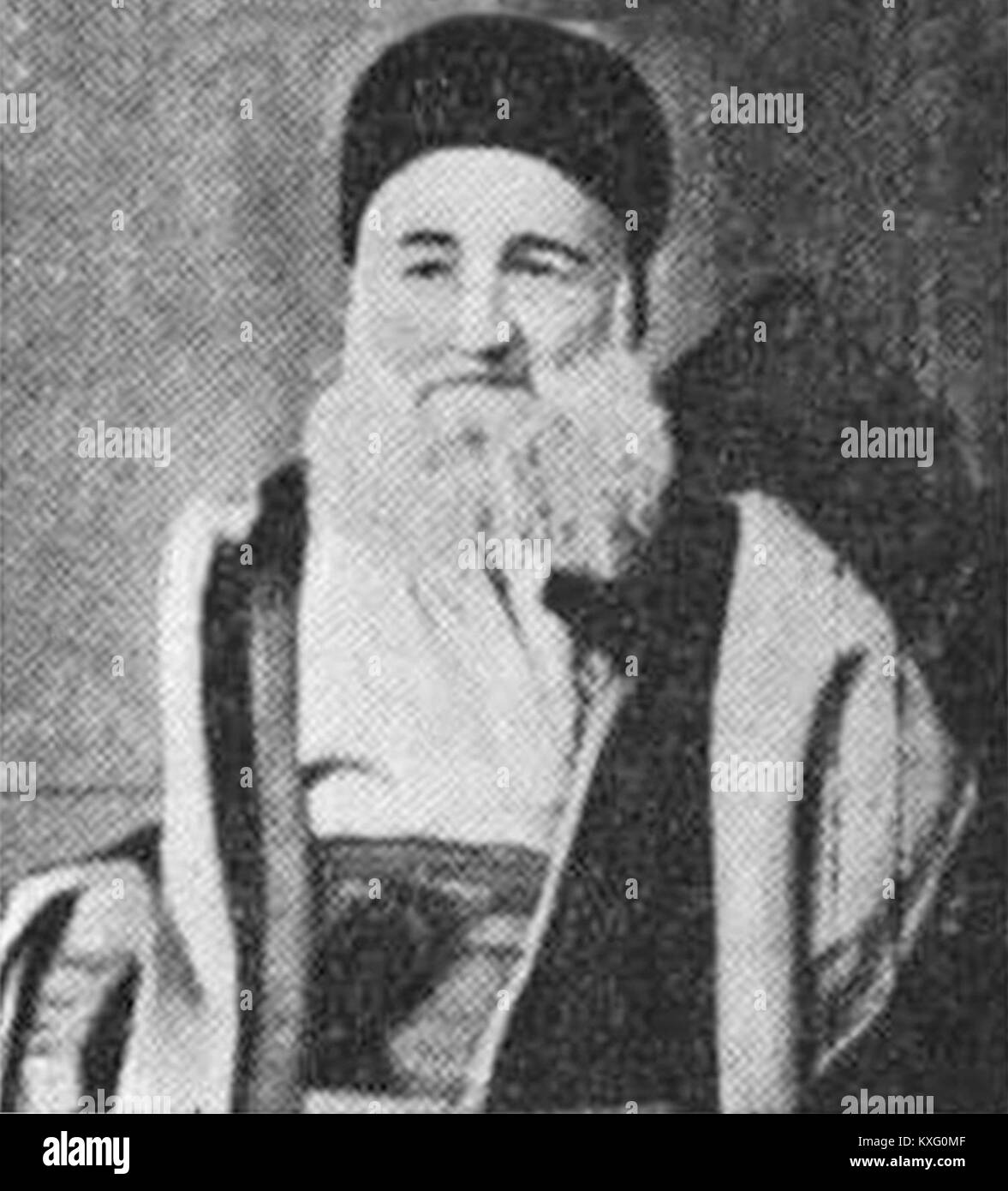 Ritratto o registrazione di Rabbi Bekhor Yosef Benvenishti, un importante leader religioso ebreo, evidenziando il suo ruolo e i suoi contributi all'interno della sua comunità. Foto Stock