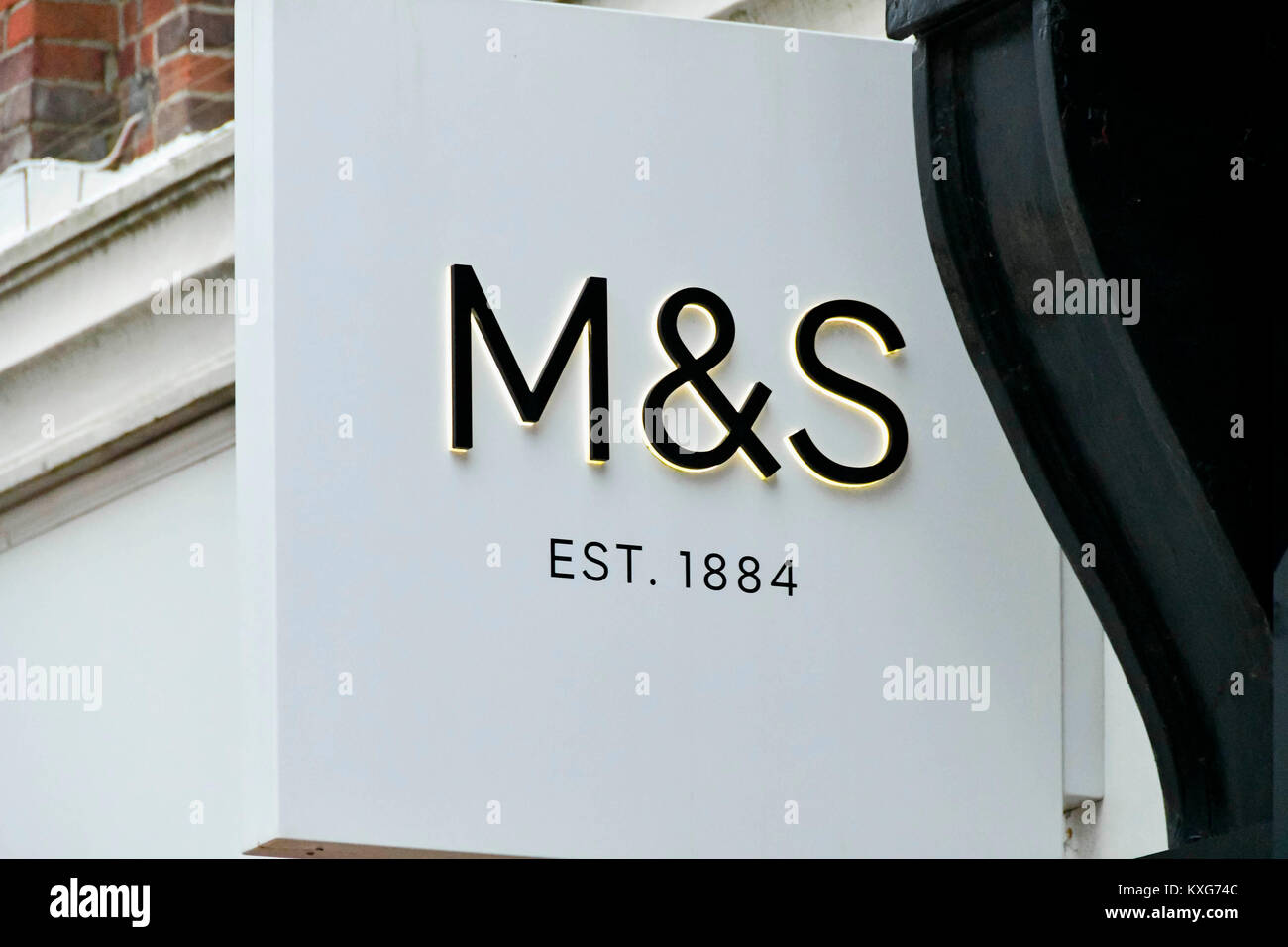 Weymouth Dorset, Regno Unito. 9 gennaio 2018. La Marks & Spencer shopfront segno a Weymouth, Dorset. Credito Foto: Graham Hunt/Alamy Live News. Foto Stock